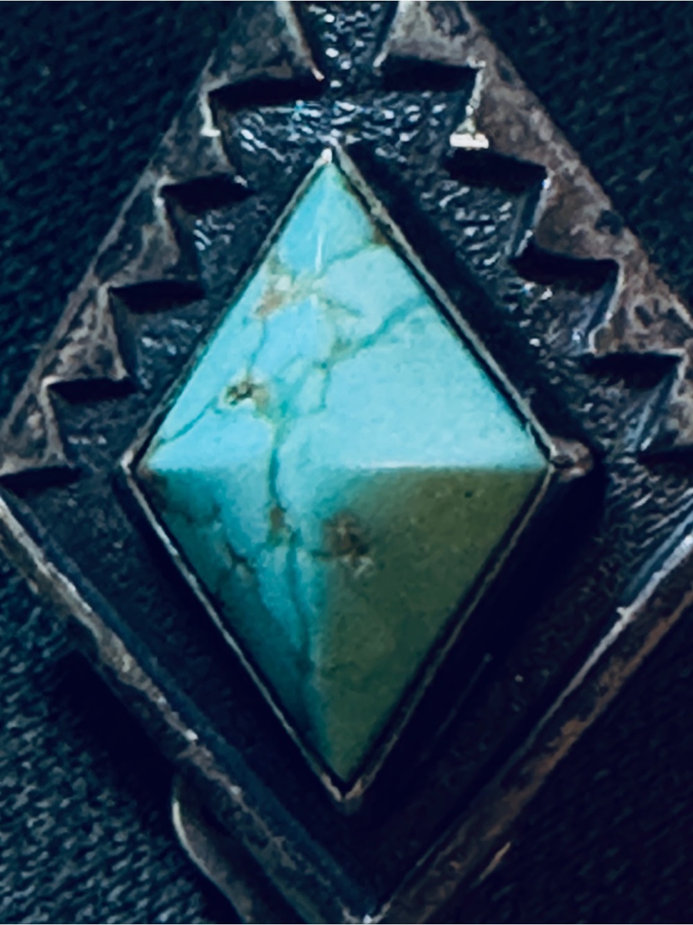 Vintage Sterling and Turquoise Clip-on Earrings Southwest Style - Picture 4 of 8